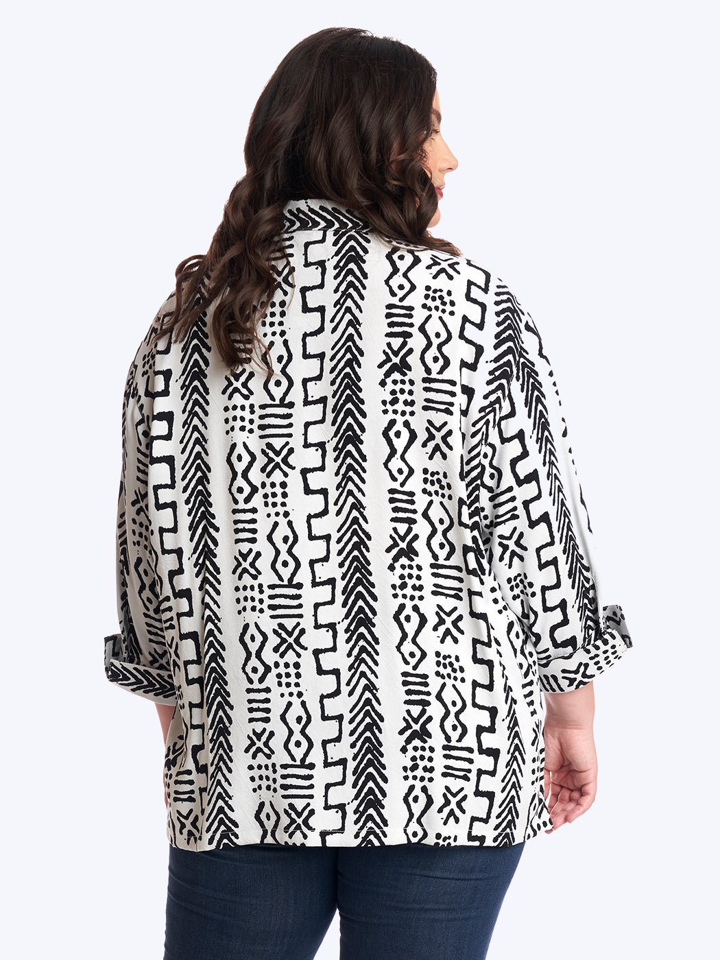 Tianello Plus Mud Print Tencel Aida Blouse