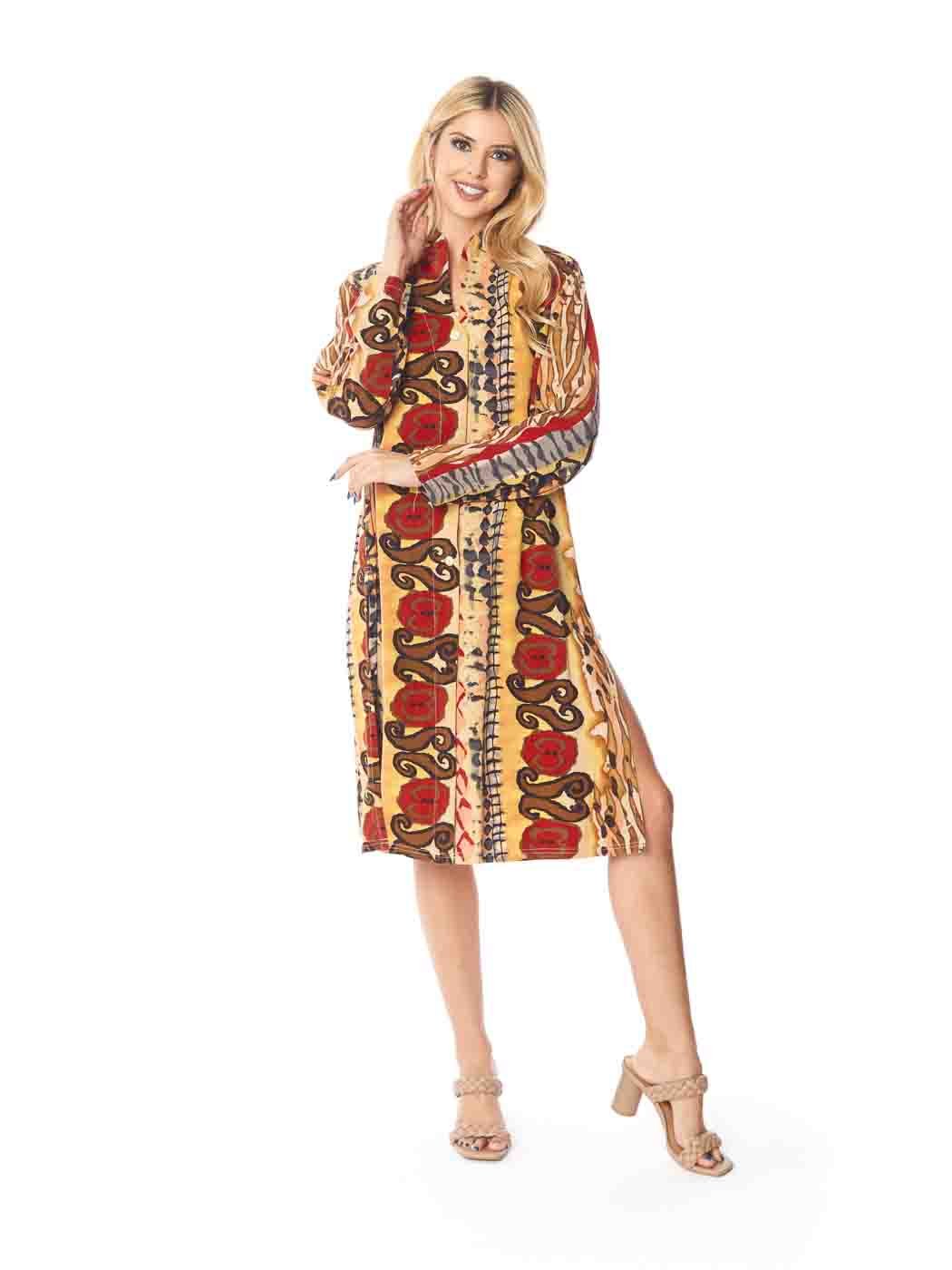Tianello TENCEL™ "Samba" Print Long "SELENA" Duster Jacket