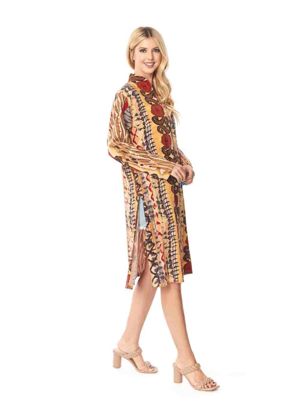 Tianello TENCEL™ "Samba" Print Long "SELENA" Duster Jacket