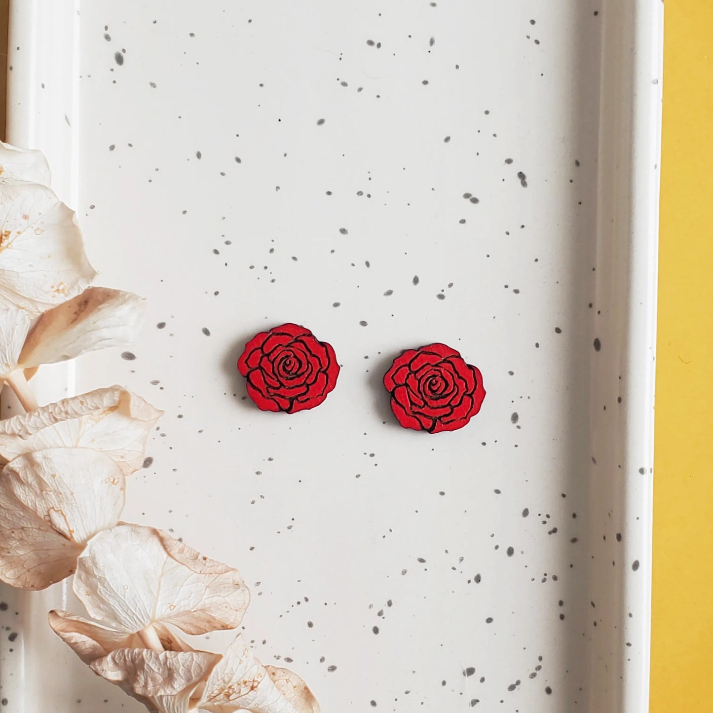 Red Rose Studs
