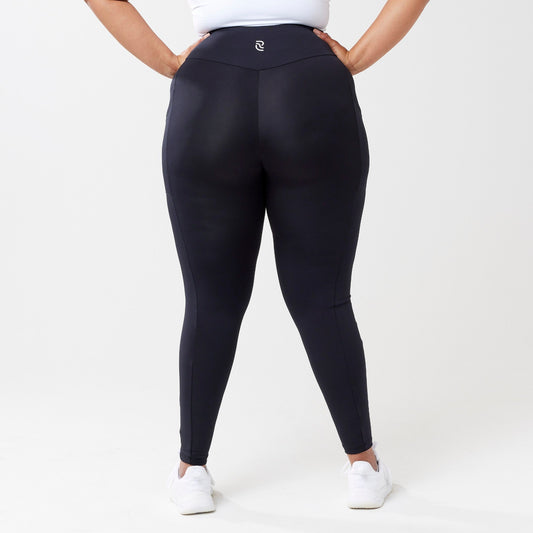 High-Rise with Pocket Leggings - Black
