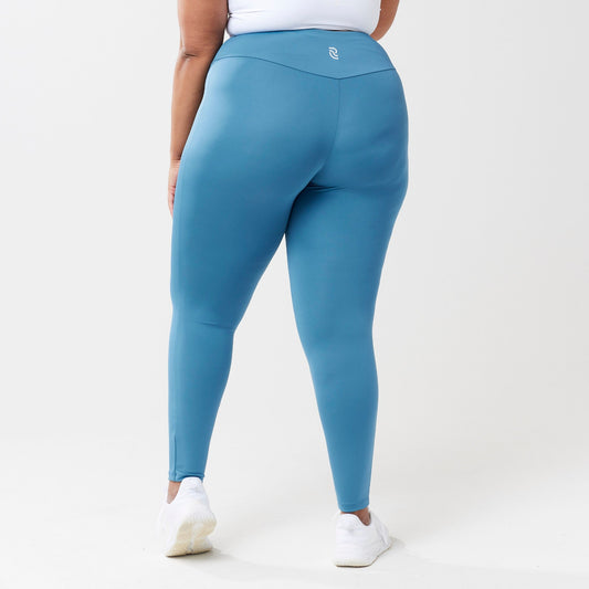 Women's Sustainable Athletic Leggings, Made in USA - Sky