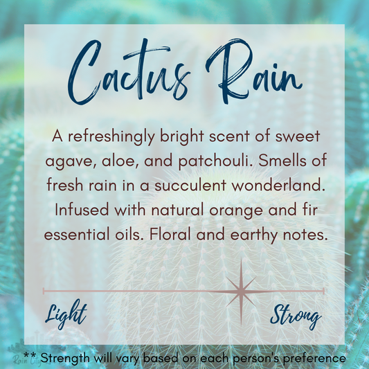 Cactus Rain 8 oz Frosted Candle | White