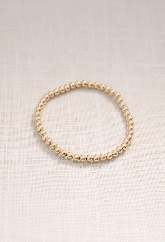 4mm gold ball bracelet