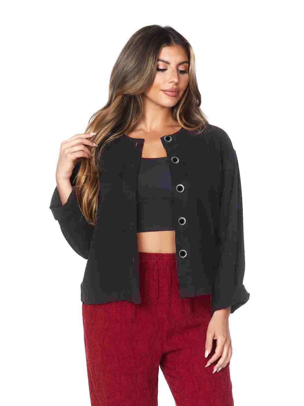 Tianello Plus Sized TENCEL™ Crop "Neesha" Jacket