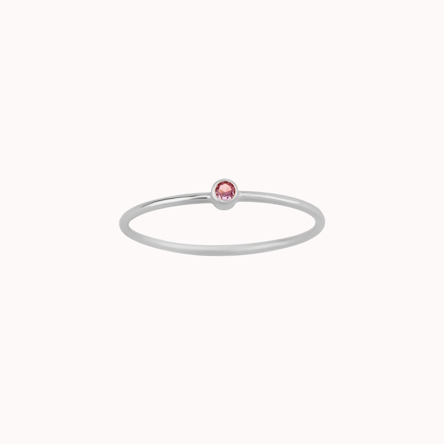 Tiny October Birthstone Ring ∙ Pink Tourmaline