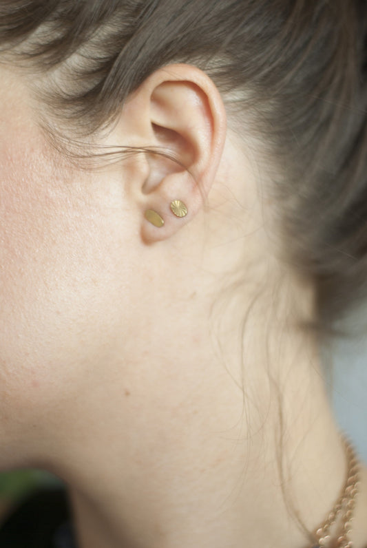 Tiny Starburst Oval Studs