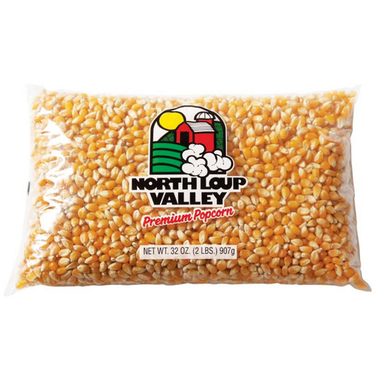 Yellow Un-Popped Popcorn Kernels in Burlap Bag | 2 lb | Non-GMO | Popcorn County USA | North Loup Valley