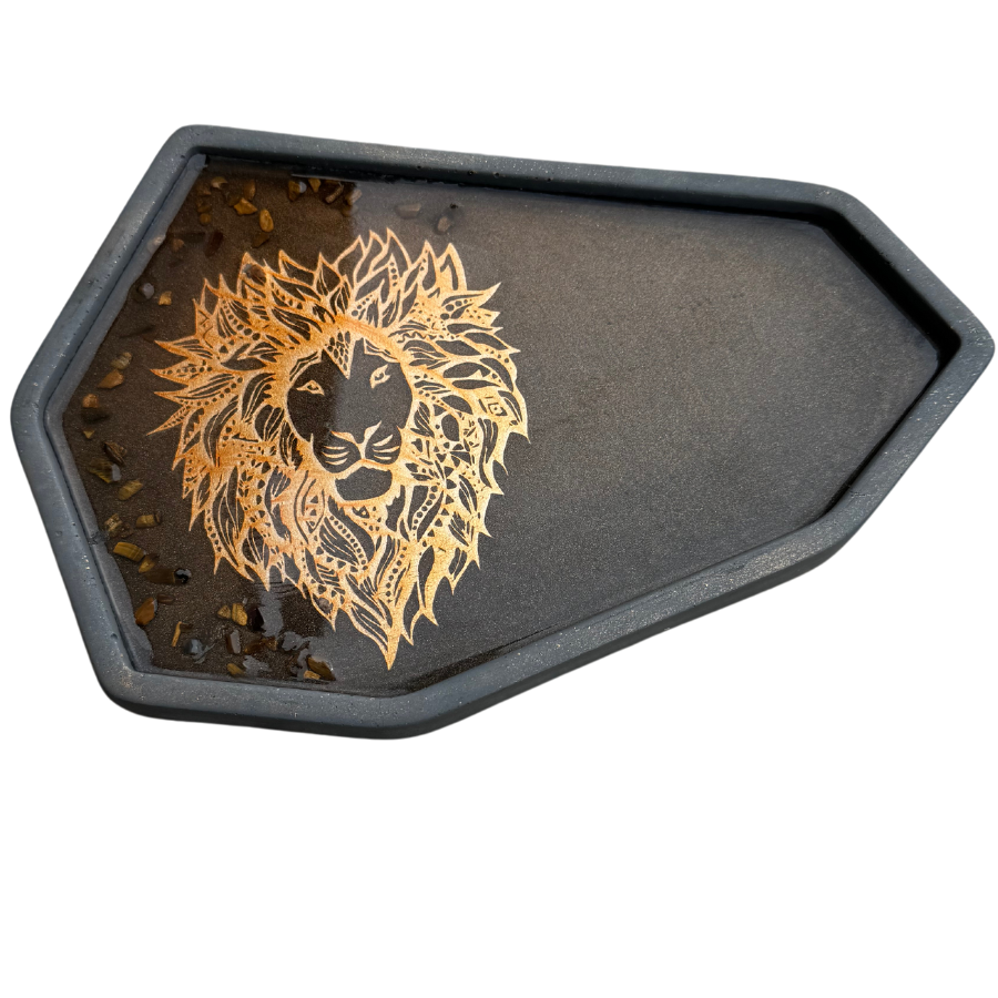 Concrete & Resin Decorative Pottery Tray | 9" x 6.75" | Color Crete Creations