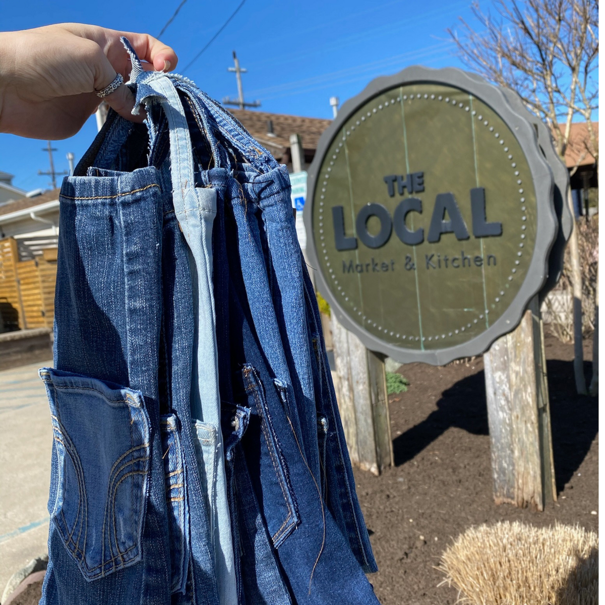 Denim Wine Bag
