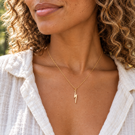 Lightning Bolt Necklace - Gold Filled
