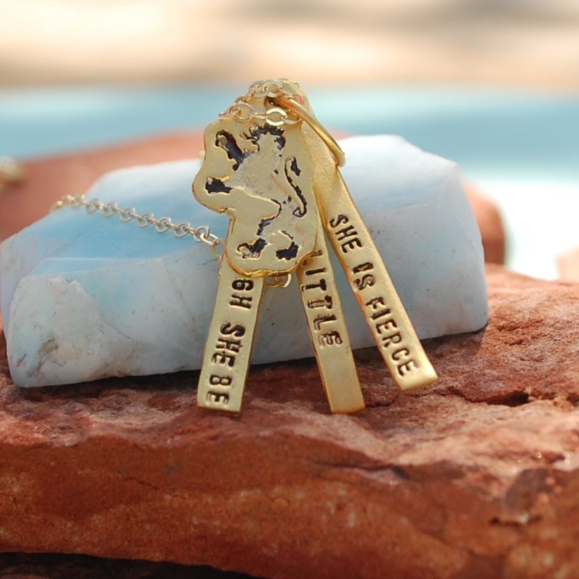 "And though she be but little she is fierce" - Shakespeare quote necklace
