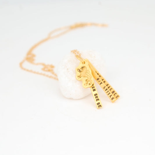 "And though she be but little she is fierce" - Shakespeare quote necklace