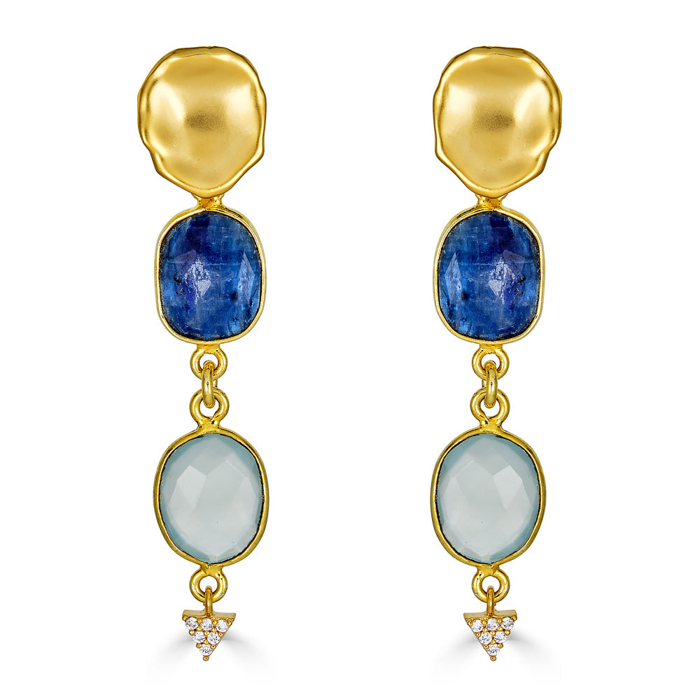 Aquamarine and Kyanite Earrings