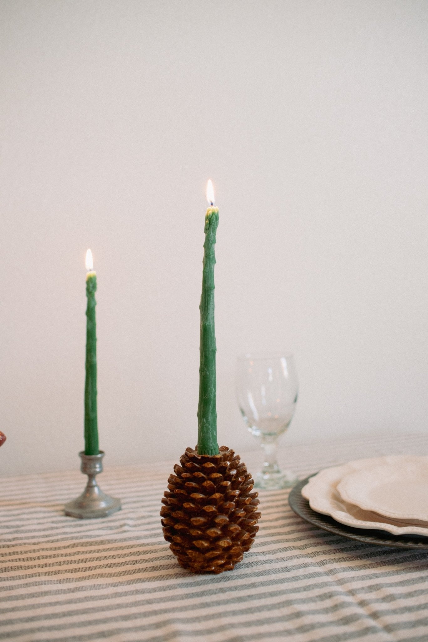 Asparagus Taper Beeswax Candles