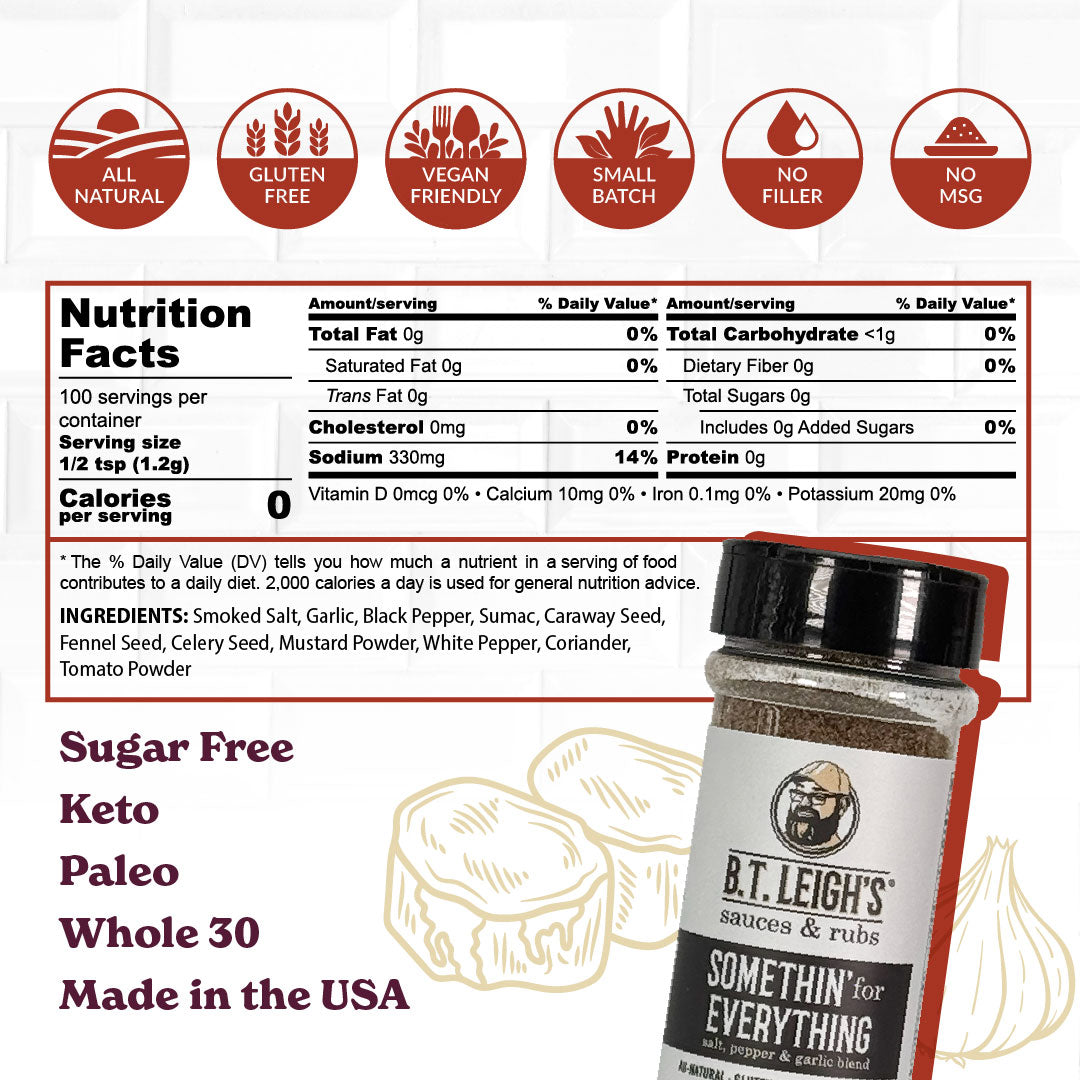 Somethin' For Everything - Salt, Pepper, & Garlic Blend - 4.2 oz Bottle