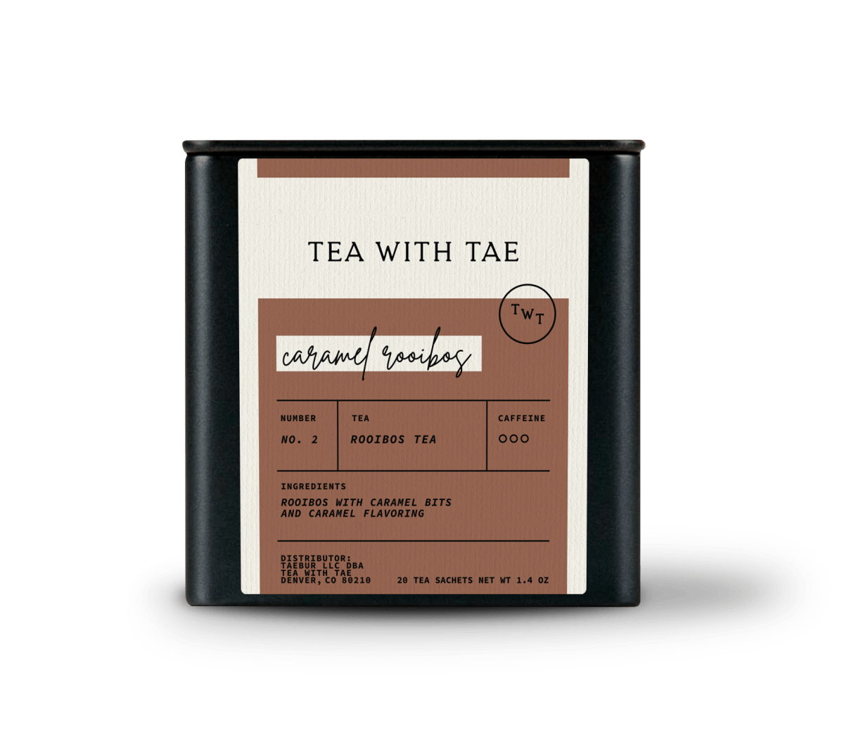 Caramel Rooibos Tea Tin Gift (20 tea sachets)