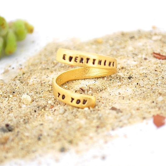 "Everything carries me to you" -Pablo Neruda Wrap Ring