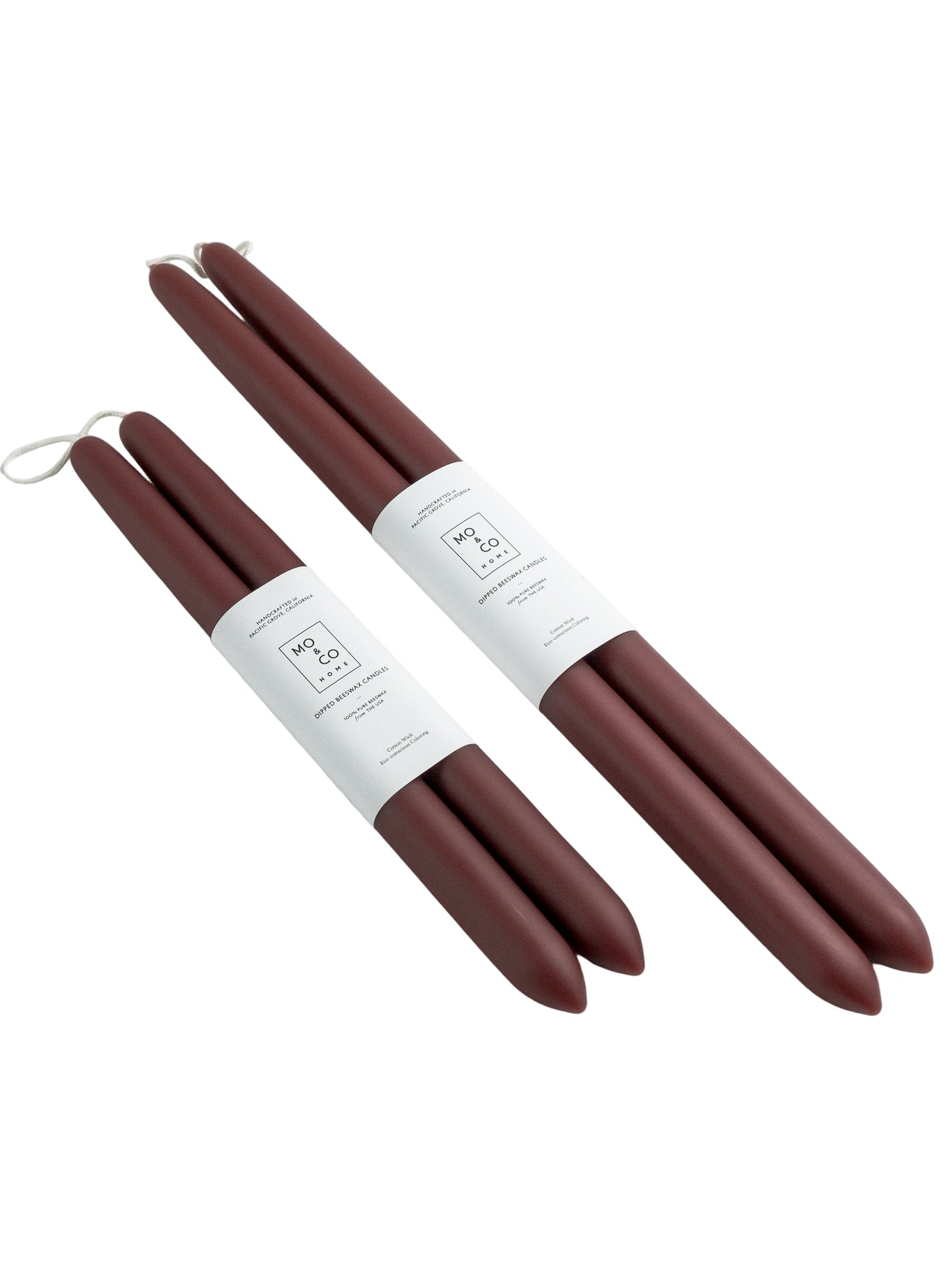 Burgundy | Dipped Beeswax Taper Candles