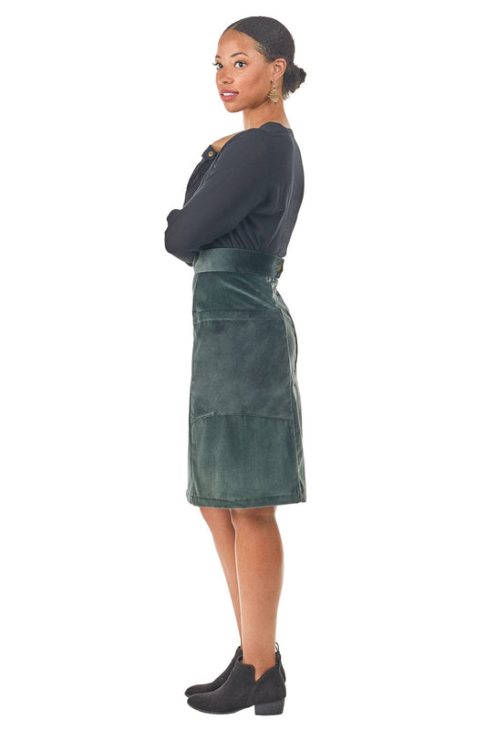 Atheno Skirt in Spruce Velvet