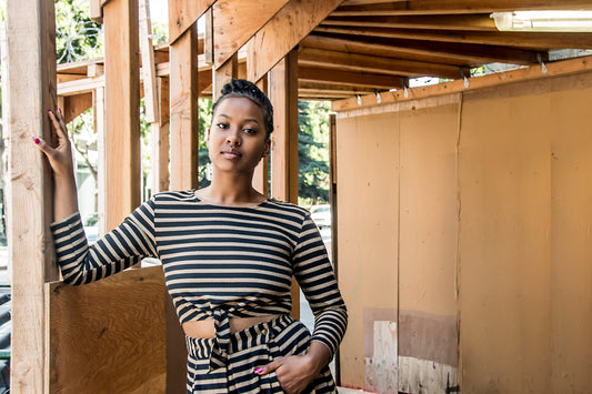 Tie Top in Black Stripe