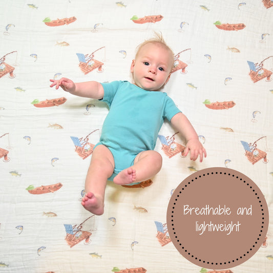 Gone Fishing Swaddle Blanket