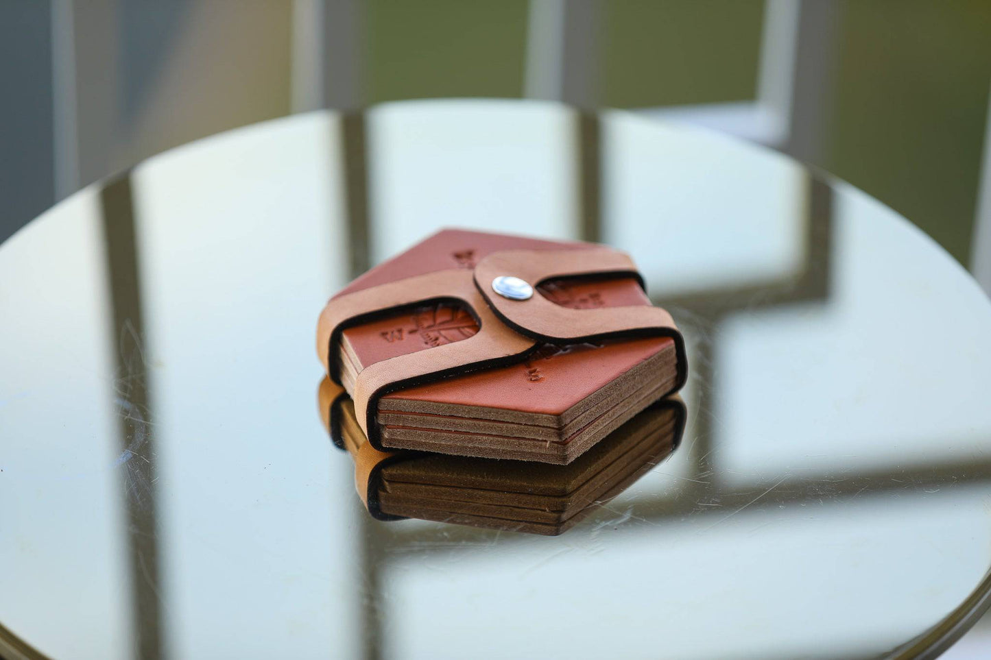 Leather Hexagon Coaster Set All for American