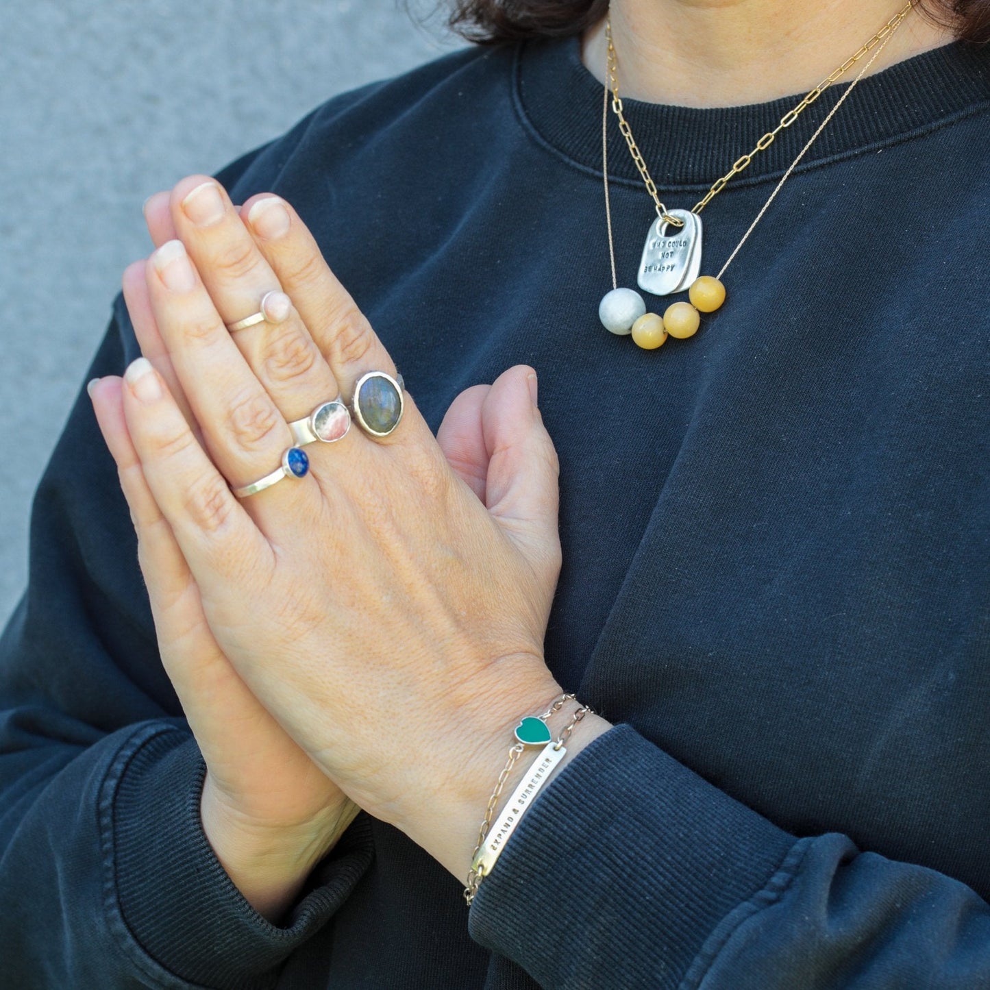 Gemstone Stacking Rings - Opal, Chrysoprase, Lapis, Malachite or Moonstone