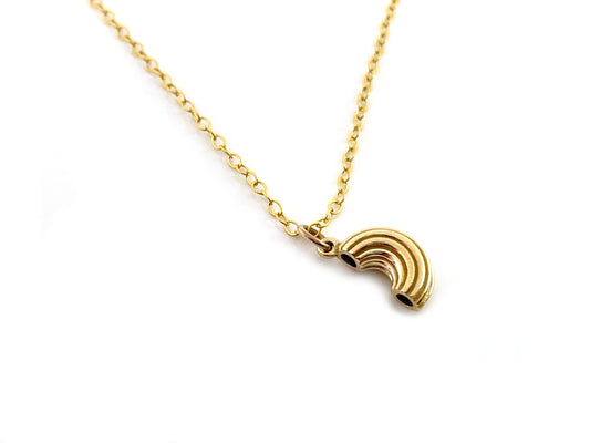 Macaroni Noodle Gold Filled Necklace