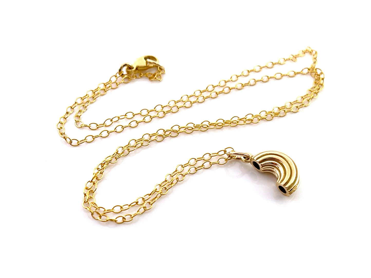 Macaroni Noodle Gold Filled Necklace
