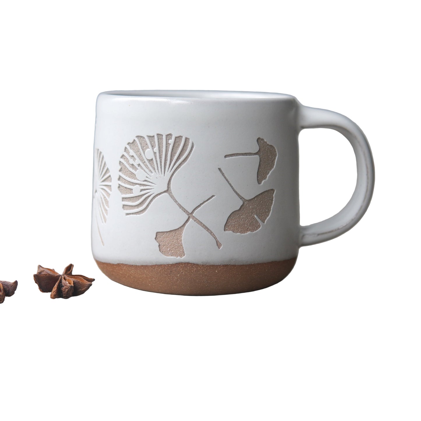 Ginkgo Leaves Mug, Forest Style Handmade Pottery