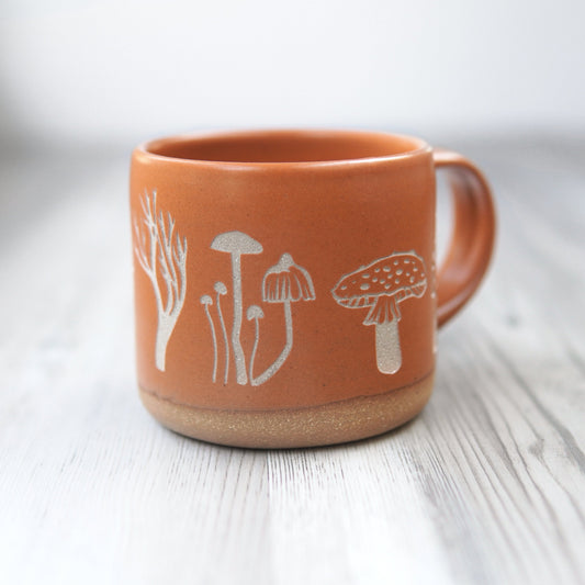 Mushroom Mug, Forest Style Handmade Pottery