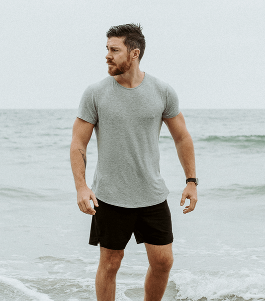 Bamboo Swift Curve-Hem T-Shirt - Heather Grey