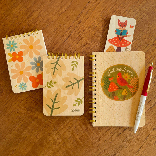 Nature Lover Pocket-Size Wood Notebook
