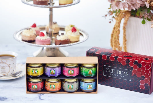 Zen Bear's Honey Tea Sampler – 8 Natural Blends in a Gift-Ready Box