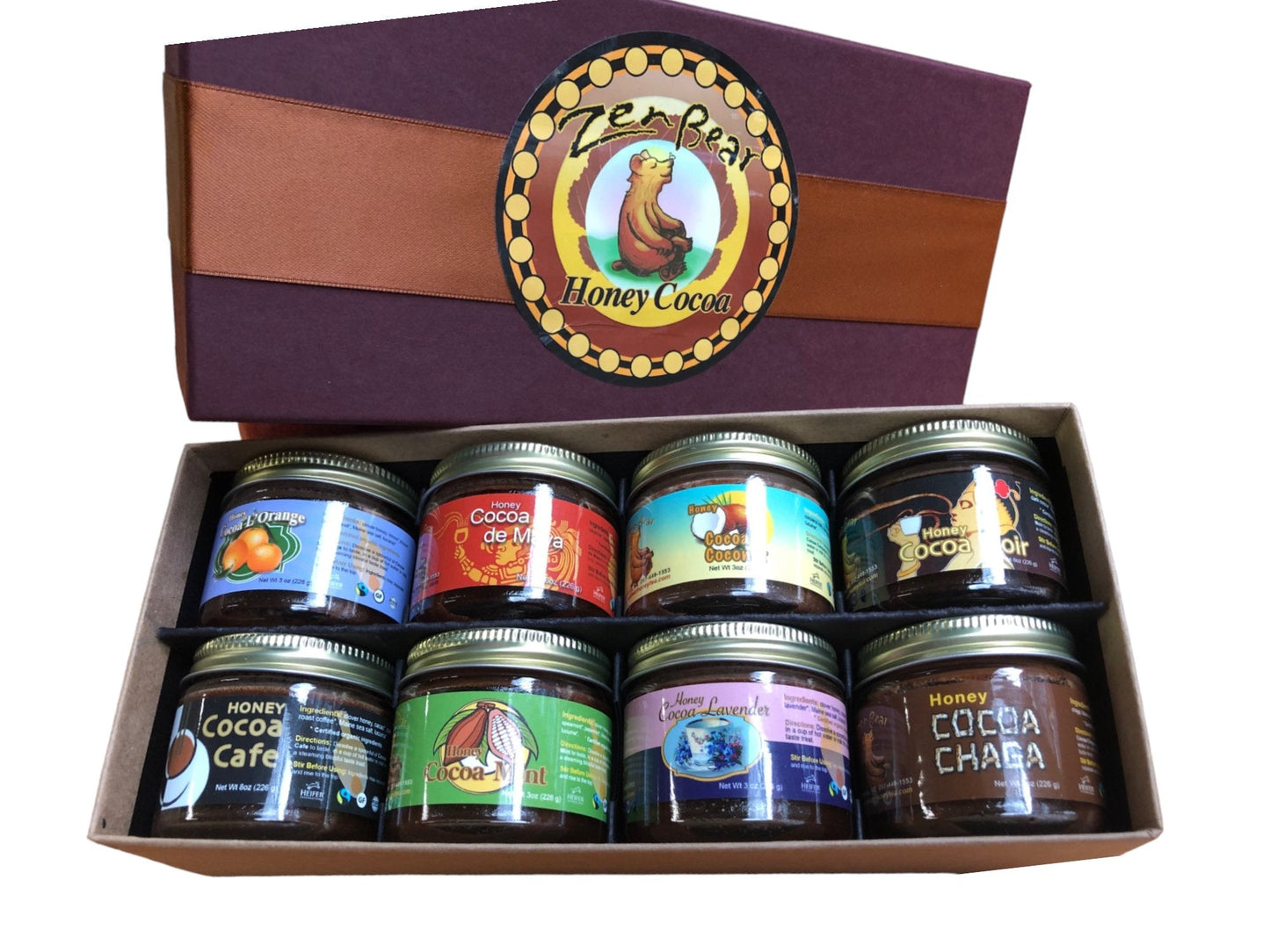 Zen Bear's Honey Tea Sampler โ 8 Natural Blends in a Gift-Ready Box