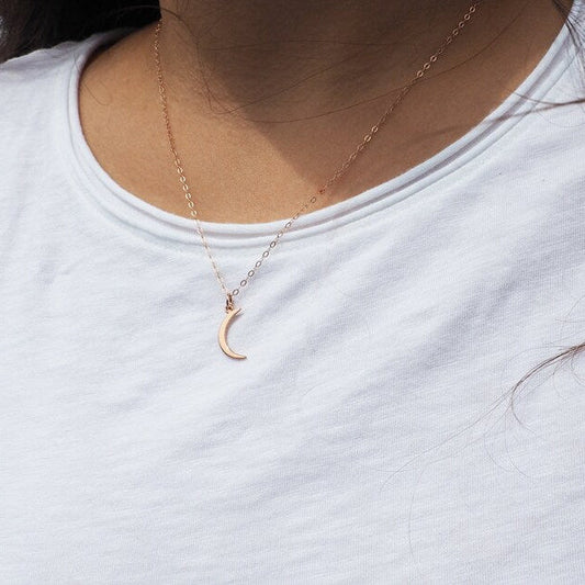 Rose Gold Crescent Moon Necklace