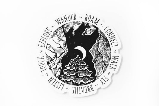 Mountains, Waves, Galaxy 3โ & 4โ sticker