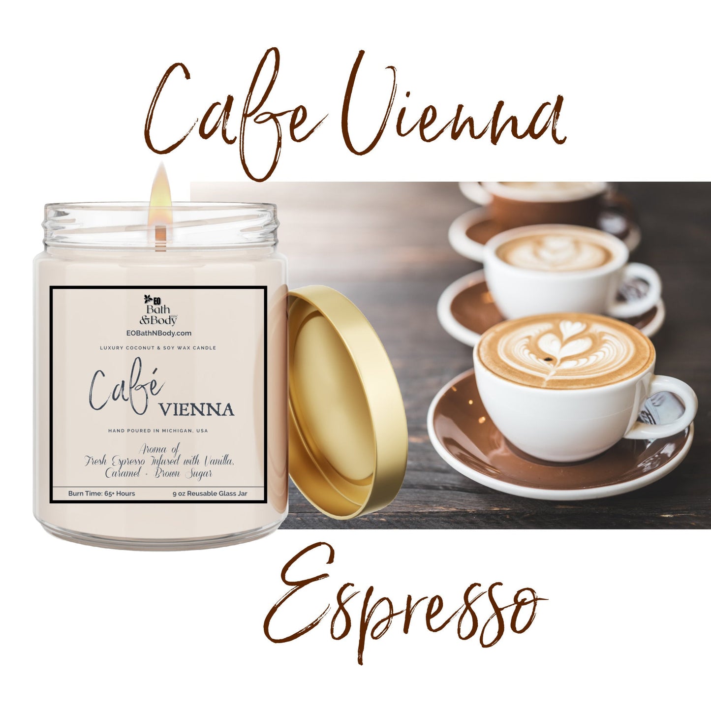 Cafe Vienna Luxury Coconut + Soy Wax Candle