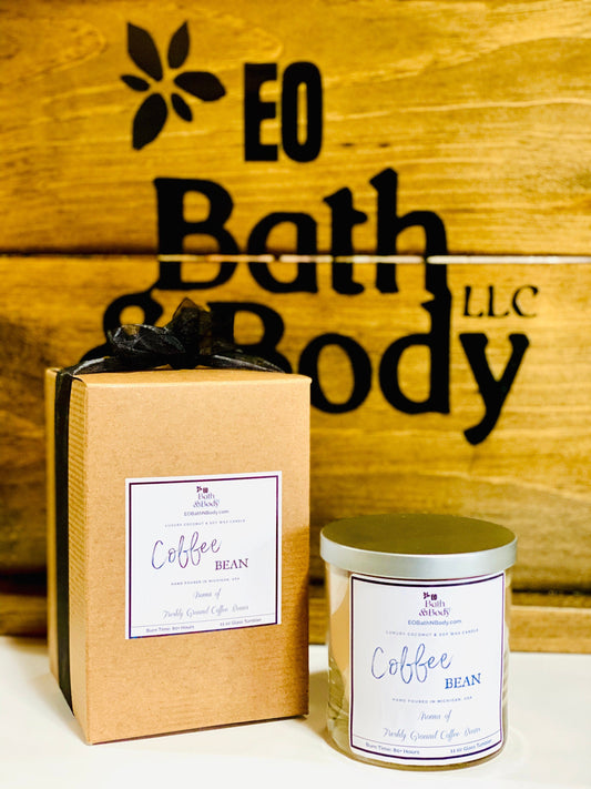 Coffee Bean Luxury Coconut + Soy Wax Wood Wick Candle