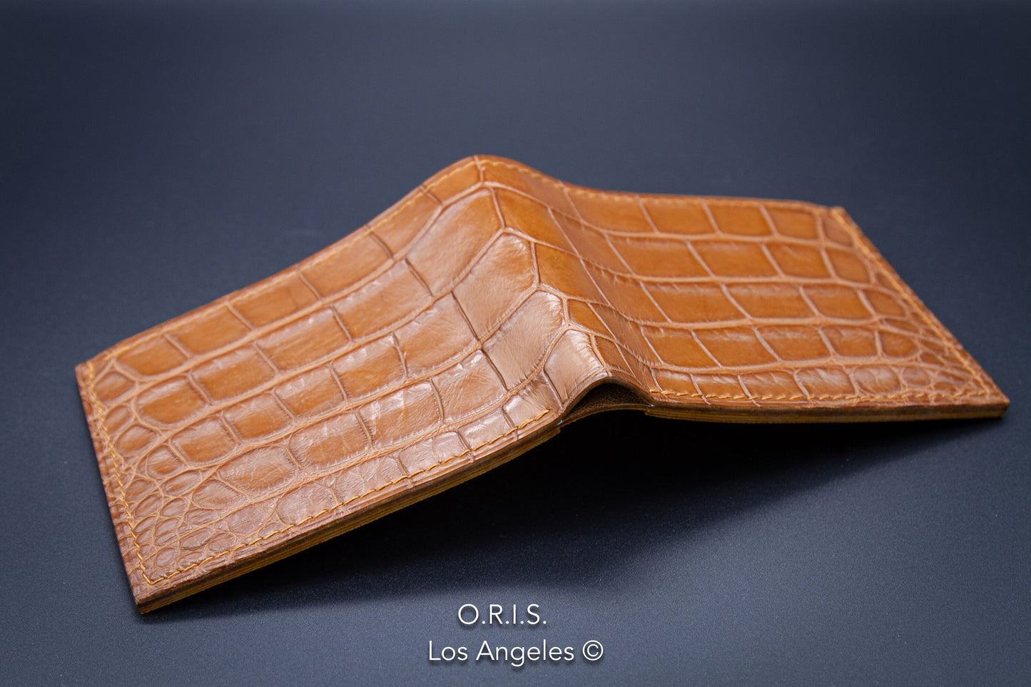 American Alligator Bifold Wallet in Cigar Color