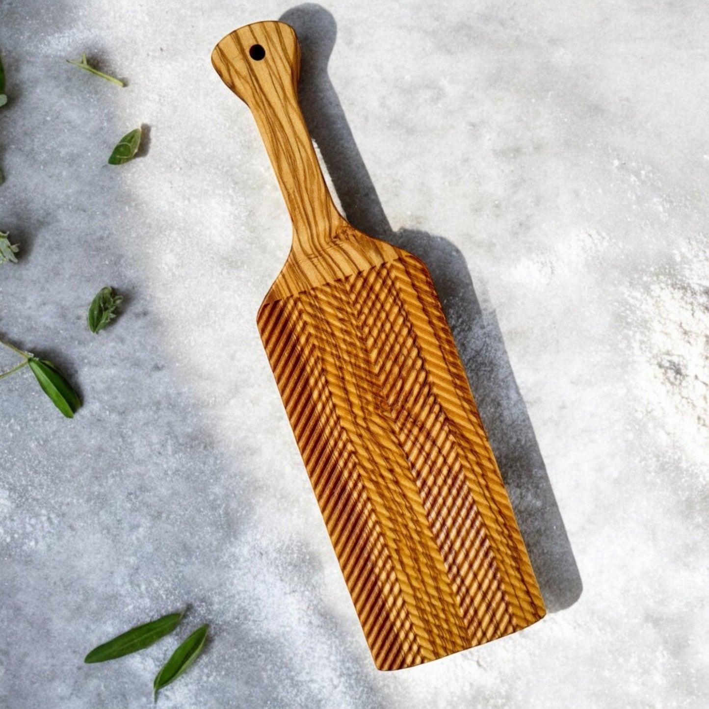 Olive Wood Gnocchi Board โ Deep Grooves for Classic Texture