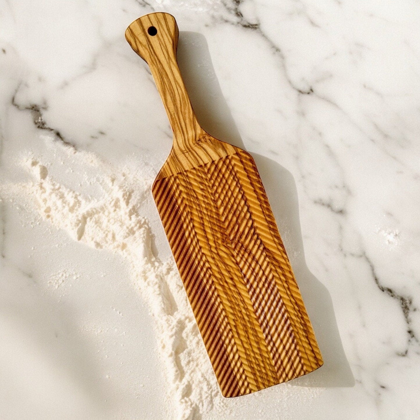 Olive Wood Gnocchi Board โ Deep Grooves for Classic Texture