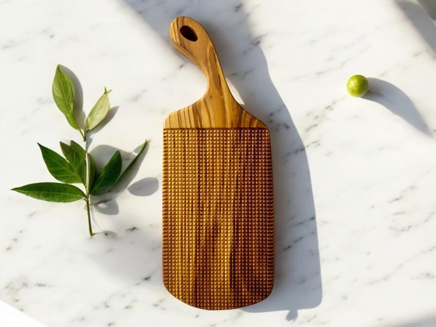 Olive Wood Gnocchi Board โ Deep Grooves for Classic Texture