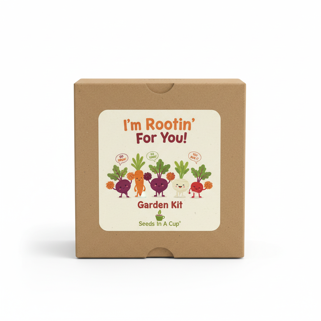 I'm Rootin' For You! Garden Kit | Carrot, Beet, Turnip & Radish | Seeds In A Cup®