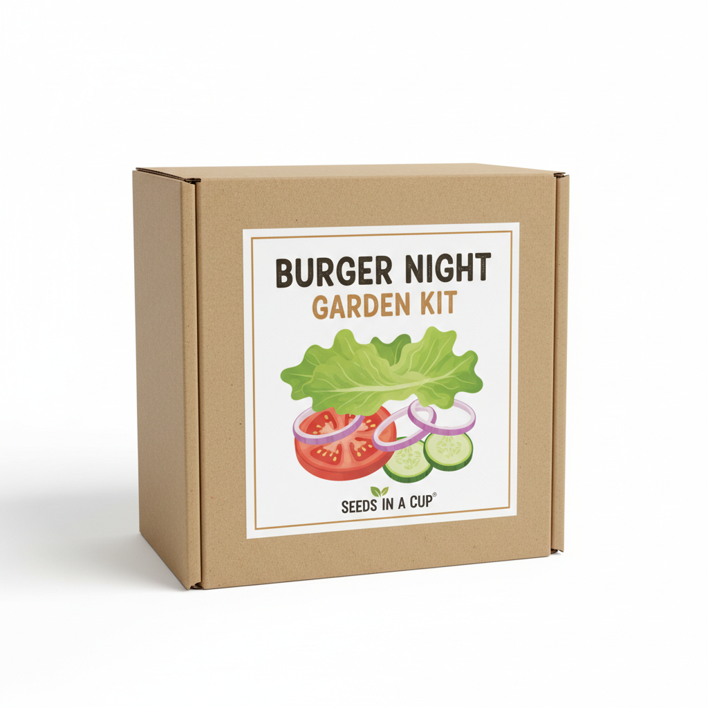 Burger Night Garden Kit | Tomato, Onion, Lettuce & Cucumber | Seeds In A Cup®