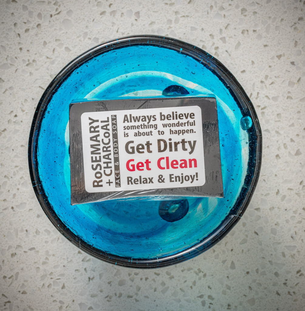 RoSEMARY + CHARCoAL FACE & BODY SOAP 5 oz