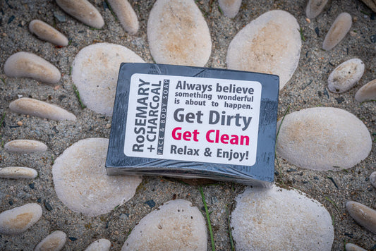 RoSEMARY + CHARCoAL FACE & BODY SOAP 5 oz