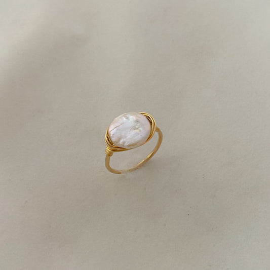 Coin Freshwater Pearl Ring