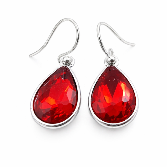 January Birthstone Earrings – Sterling Silver